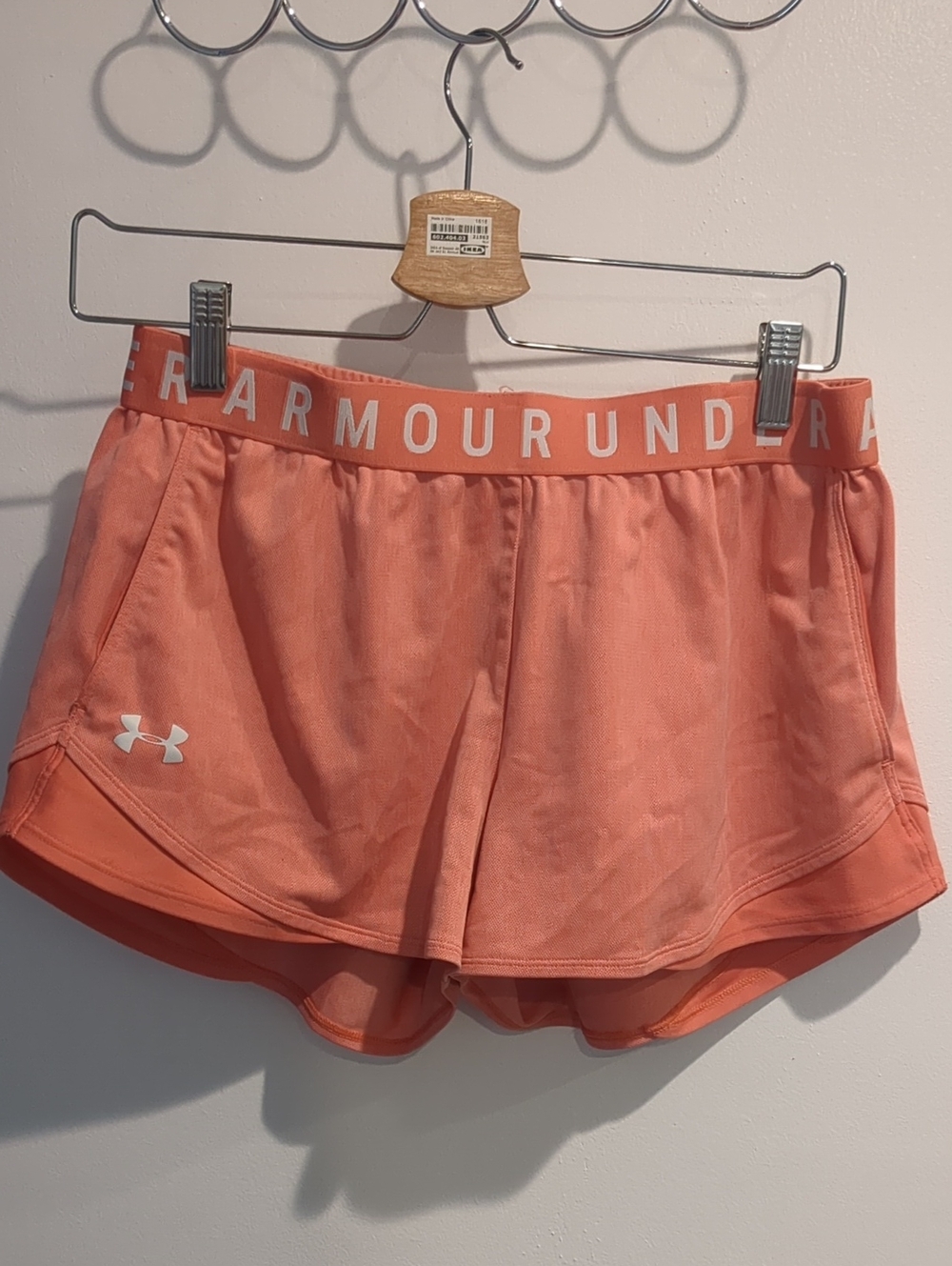 Under Armour Women's Coral Athletic Shorts with Logo Waistband